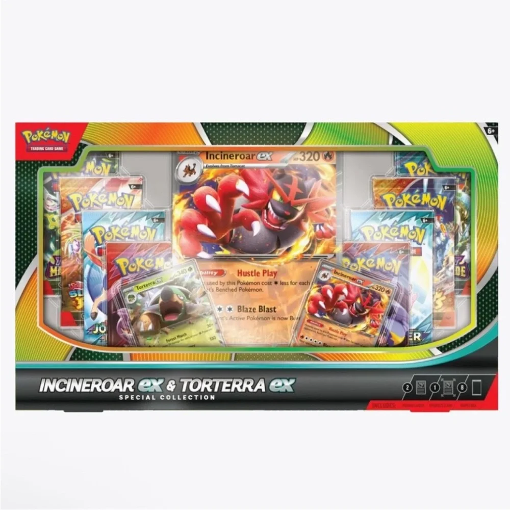New! Pokémon TCG Incineroar ex and Torterra ex Special Collection Box - Picture 2 of 7